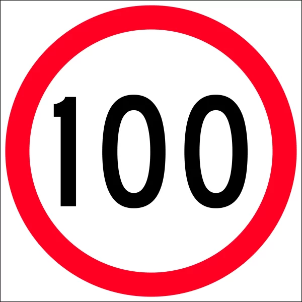 100 KMPH Roundel Coreflute Sign T9-40